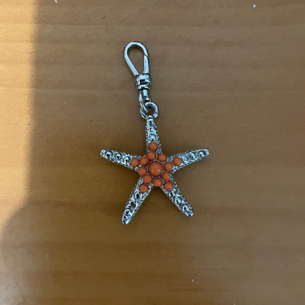 Orange Starfish Keychain Charm